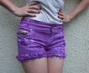 Image of 'Violet Visions' Distressed Shorts