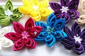 Image of Large Kanzashi Flower Wedding Fascinator / Bridal Headpiece - Choose your colour