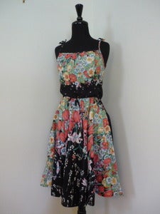 Image of Vincenti black floral sundress