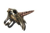 Image of Two-Toned Bronze and Rose Gold Unicorn Skull Ring