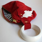 Image of The White Stripes red leather Bracelet Handbag