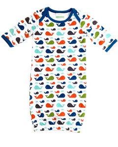 Image of Organic Newbie Gown - Whale