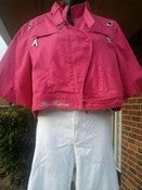 Image of Rare Apple Bottom Hot Pink Denim Puff Sleeve Jacket 