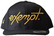Image of Cursive Logo Snap Back Hat - Gold