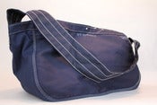 Image of SFV MERCANTILE “Newspaper Boy” Riveted Navy Canvas Bag with Fixed Shoulder Strap 