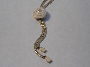 Image of Trifari Lariat Slide Necklace w/ Circular Medallion