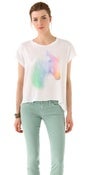 Image of Wildfox "Horse And Rainbow" Jagged Edge Tee in Clean White