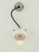 Image of IP 54 PORCELAIN | bathroom exterior wall light | slanted | CLEAR GLASS