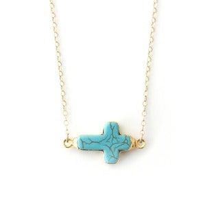 Image of Stone Cross Necklace