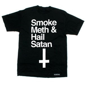 Image of Smoke Meth & Hail Satan Black T-Shirt
