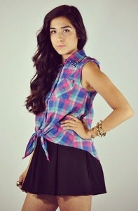 Image of Studded Cropped Flannel (WAS $35)
