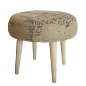 Image of Footstool -Recycled Coffee Sack