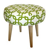 Image of Footstool - Chartreuse Geometric