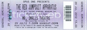 Image of Tix: 7/29 @ Mr. Smalls with RED JUMPSUIT APPARATUS - Free shipping