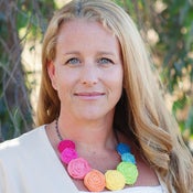Image of NEW!! modern pearl rosette statement necklace {rainbow} choose original or mini