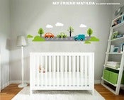 Image of Transport and Cars Wall Decal Sticker M010 Nursery Boys Bedroom