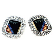 Image of Candice Stud Earrings - Silver Tribal