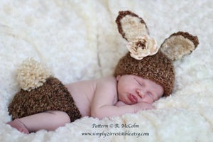 Image of Benjamin Bunny and Cottontail Diaper Cover Set, CROCHET PATTERN, PDF