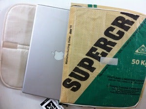 Image of Upcycled Cement Bag Laptop carrier