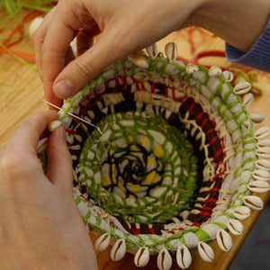 Image of BASKET WEAVING FABRIC with MARYANN TALIA PAU