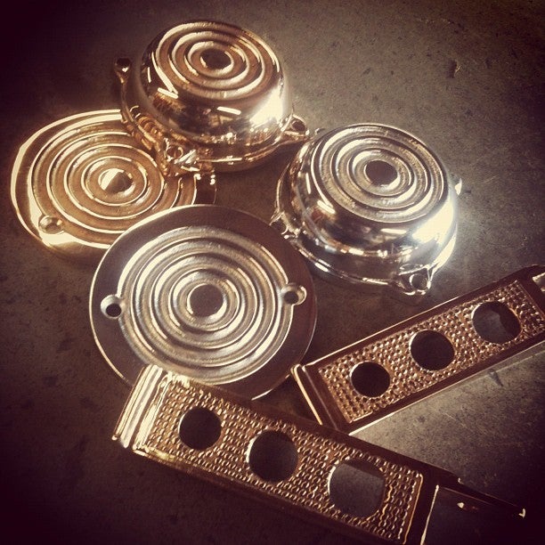 Image of Old Gold "Bullseye" ignition covers