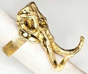 Image of Woolly Mammoth Skull - Brass Ring