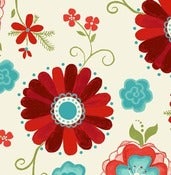 Image of Large Cream Floral from Seaside Cottage 5875-8