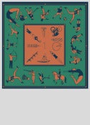 Image of Lucky Sports Scarf Silk (Turquoise)