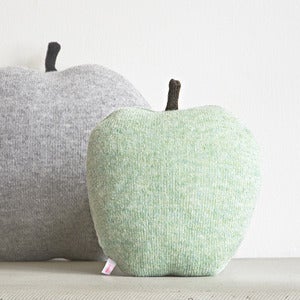 Image of Apple shaped cushion - small size color mint green