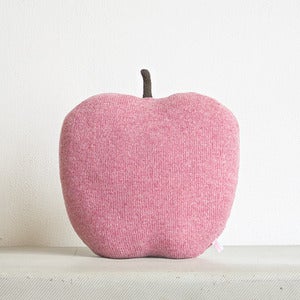 Image of Apple shaped cushion - medium size color red