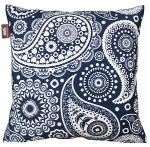 Image of Paisley Crescent Cushion - Indigo