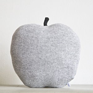 Image of Apple shaped cushion - medium size color light grey