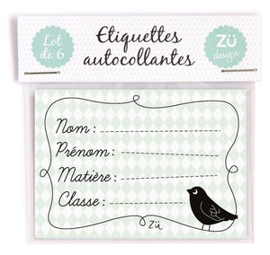 Image of Lot de 6 étiquettes scolaires "Oizo"