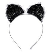 Image of Purrfect - Glitter Cat Ears with Eyelash Lace