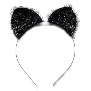 Image of Purrfect - Glitter Cat Ears with Eyelash Lace