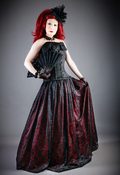 Image of Lace Decadence Skirt Black and Burgundy