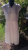 Image of Vintage 50's Ivory Ruffle Swing Dress Sz Medium or Small 