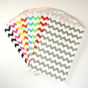 Image of Colourful Chevron Medium Paper Bags