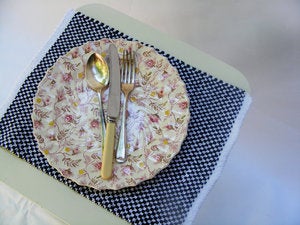 Image of Hand Knit Placemat - set of four in black and white