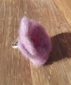 Image of Needle felted purple flower adjustable ring