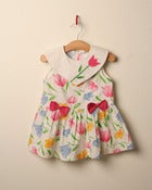 Image of c. 1980s tulip and bow detail dress