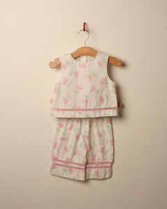 Image of c. 1980s cherry print top and trousers