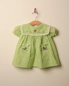 Image of c. 1970s green gingham dress