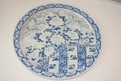 Image of Vintage Blue and White Metal Ming Tray
