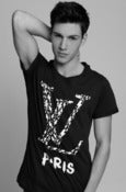 Image of T-shirt "FLASH VUITTON" - men // black + white