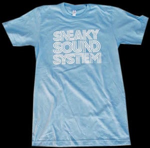 Image of Ice blue tee with white SSS logo