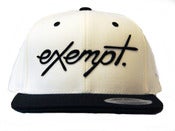 Image of Cursive Logo Snap Back Hat - White