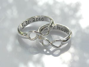 Image of Sterling Silver Infinity Wedding or Promise Ring 