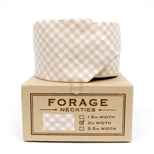 Image of tan gingham {necktie}