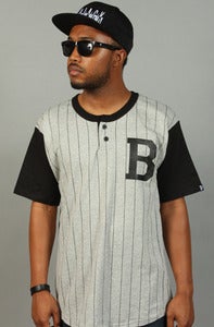 Image of Henley Baseball B Tee Black